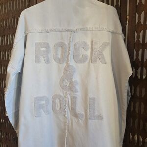 Elan Fringed Rock & Roll Button Up Shirt Size L